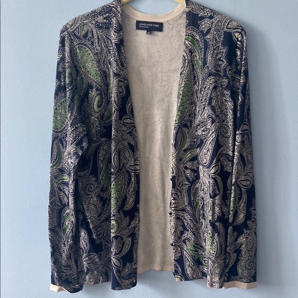 Jones New York Green and Blue Button Up Sweater Size XL - Picture 7 of 8